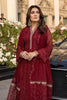 Azure Luxury Embroidered Chiffon 3-Piece Suit | Deep Maroon Festive Collection