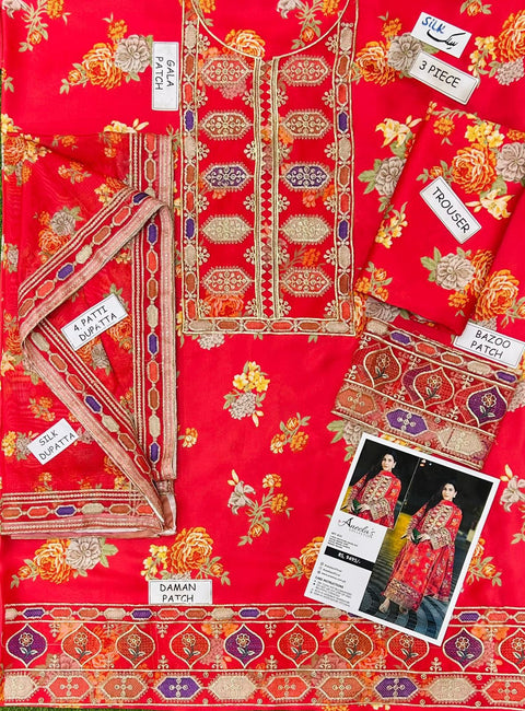 Kareena Kapoor Edition | Luxury Silk 3pc Embroidered Suit 2025