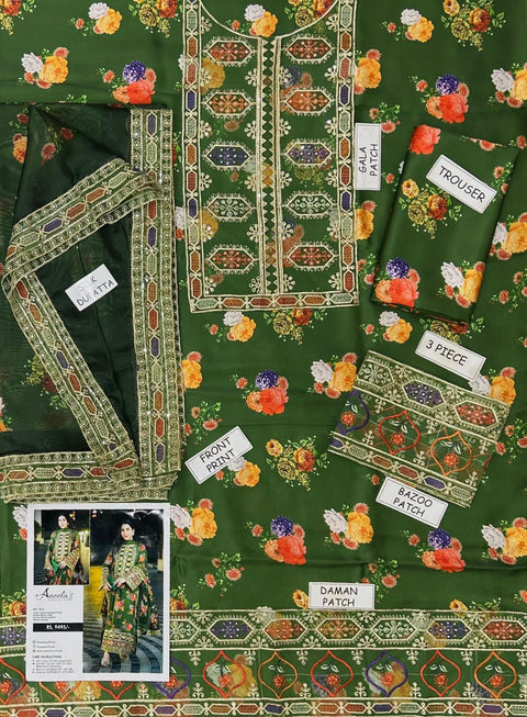 Kareena Kapoor Edition | Luxury Silk 3pc Embroidered Suit 2025