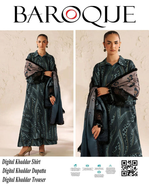 Baroque Winter Essentials | Premium Khaddar 3pc Digital Printed Suits