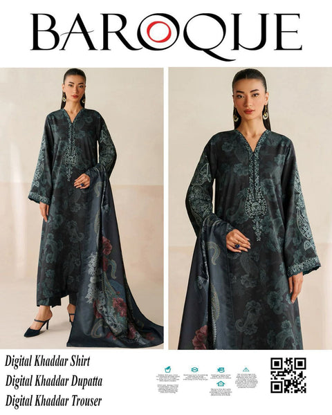 Baroque Winter Essentials | Premium Khaddar 3pc Digital Printed Suits