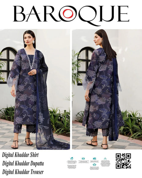 Baroque Winter Essentials | Premium Khaddar 3pc Digital Printed Suits