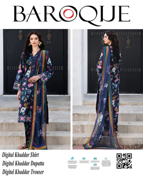 Baroque Winter Essentials | Premium Khaddar 3pc Digital Printed Suits