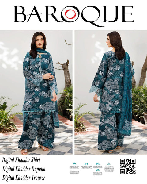 Baroque Winter Essentials | Premium Khaddar 3pc Digital Printed Suits