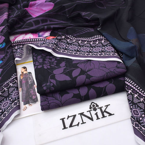 IZNIK Digital Khaddar Winter Collection | 3-Piece Unstitched Suit – Premium Digital Printed Khaddar Shirt, Dupatta & Trouser