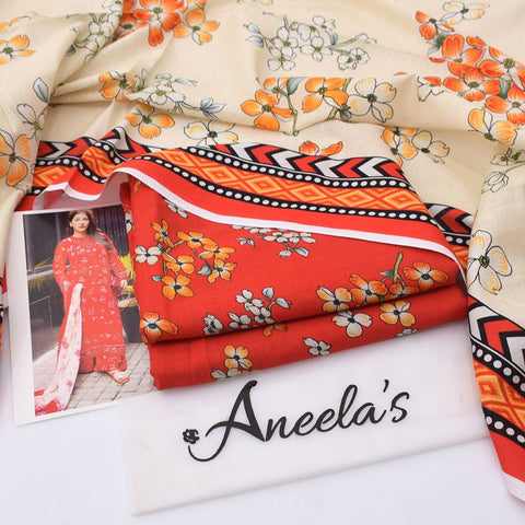 Aneela’s Collection Dahlia DL-09 Whisper | 3-Piece Digital Printed Khaddar Unstitched Suit