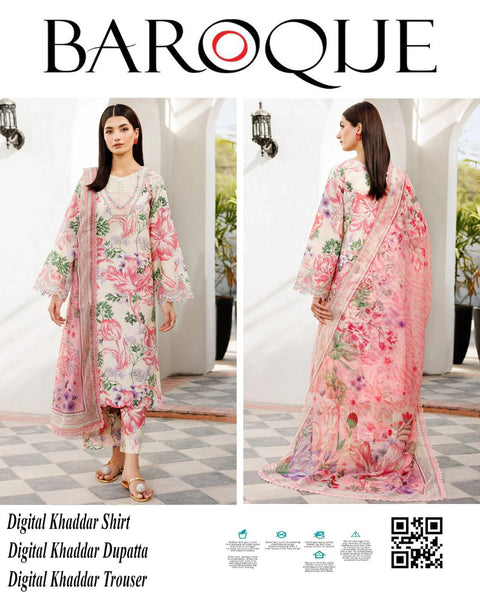 Baroque Winter Essentials | Premium Khaddar 3pc Digital Printed Suits