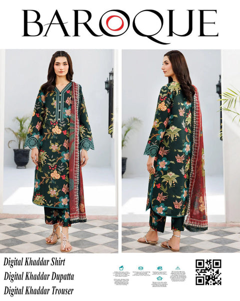 Baroque Winter Essentials | Premium Khaddar 3pc Digital Printed Suits
