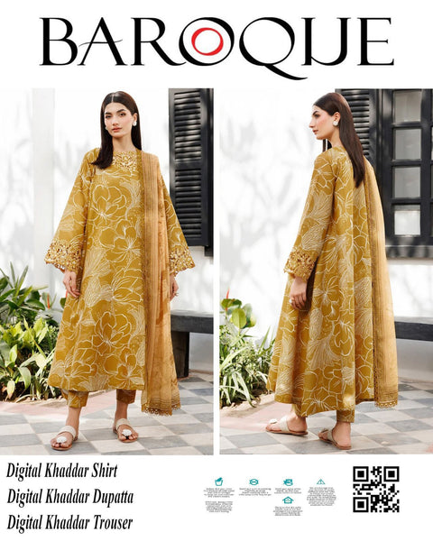 Baroque Winter Essentials | Premium Khaddar 3pc Digital Printed Suits