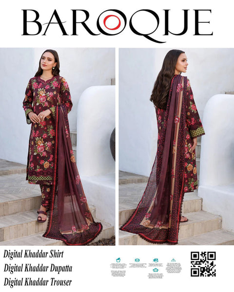 Baroque Winter Essentials | Premium Khaddar 3pc Digital Printed Suits